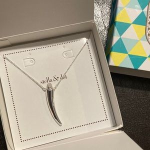 Stella and Dot Silver Horn Necklace